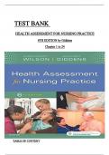 TEST BANK FOR HEALTH ASSESSMENT FOR NURSING PRACTICE 6TH EDITION Susan FICKERTT WILSON AND JEAN FORET GIDDENS ALL CHAPTERS COVERED ISBN&colon;9780323661195