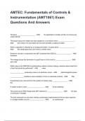 AMTEC&colon; Fundamentals of Controls & Instrumentation &lpar;AMT1061&rpar; Exam Questions And Answers