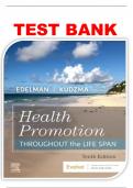 Test Bank for Health Promotion Throughout the Life Span&comma; 10th Edition by Edelman&comma; 9780323761406&comma; Covering Chapters 1-25 &vert; Includes Rationales&period;