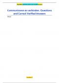 Communiceren en verbinden&period; Questions  and Correct Verified Answers