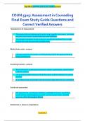 COUN 5305&colon; Assessment in Counseling  Final Exam Study Guide Questions and  Correct Verified Answers