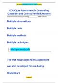 COUC 521 Assessment in Counseling Questions and Correct Verified Answers