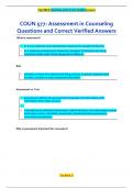 COUN 577&colon; Assessment in Counseling Questions and Correct Verified Answers