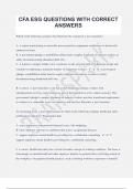 CFA ESG QUESTIONS WITH CORRECT  ANSWERS