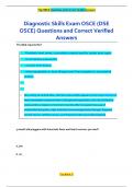 Diagnostic Skills Exam OSCE &lpar;DSE  OSCE&rpar; Questions and Correct Verified  Answers