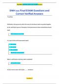 DNH 111 Final EXAM Questions and  Correct Verified Answers