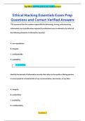 Ethical Hacking Essentials Exam Prep Questions and Correct Verified Answers