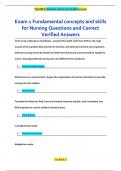 Exam 1 Fundamental concepts and skills  for Nursing Questions and Correct  Verified Answers