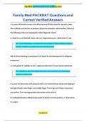 Family Med PACKRAT Questions and  Correct Verified Answers