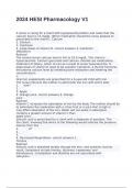 2024 HESI Pharmacology V1 EXAM WITH CORRECT ANSWERS GRADED A &plus;