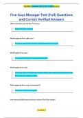 Five Guys Manager Test &lpar;Full&rpar; Questions  and Correct Verified Answers