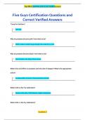 Five Guys Certification Questions and  Correct Verified Answers