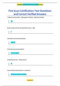 Five Guys Certification Test Questions  and Correct Verified Answer