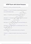 HPDP Exam with Actual Answers