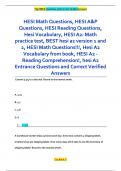 HESI Math Questions&comma; HESI A&P  Questions&comma; HESI Reading Questions&comma;  Hesi Vocabulary&comma; HESI A2&colon; Math  practice test&comma; BEST hesi a2 version 1 and  2&comma; HESI Math Questions&excl;&excl;&excl;&comma; Hesi A2  Vocabulary from book&comma; HESI A2 - Reading Comprehension&excl;&comma; hesi A2  Entrance Que