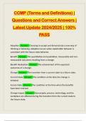 CCMP &lpar;Terms and Definitions&rpar; &vert; Questions and Correct Answers &vert; Latest Update 2024&sol;2025 &vert; 100&percnt; PASS