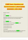 CCMP Exam &vert; Questions and Correct Answers &vert; Latest Update 2024&sol;2025 &vert; 100&percnt; PASS