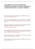 NZ NURSING STATE EXAM 2024 WITH  VERIFIED ANSWERS &vert;&vert; ALREADY GRADED A&plus; &vert;&vert;  GUARANTEEED PASS &plus; &vert;&vert; LATEST VERSION