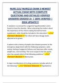 NURS 215&sol; NURS215 EXAM 3 NEWEST  ACTUAL EXAM WITH COMPLETE  QUESTIONS AND DETAILED VERIFIED  ANSWERS GRADED A&plus; &vert; 100&percnt; VERIFIED &vert;  2024 UPDATE&excl;&excl;&excl;
