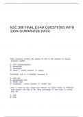 NSC 308 FINAL EXAM QUESTIONS