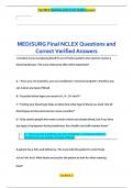 MED&sol;SURG Final NCLEX Questions and  Correct Verified Answers