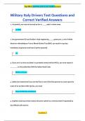 Military Italy Drivers Test Questions and  Correct Verified Answers