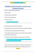 MOODLE QUIZ Questions and Correct  Verified Answers