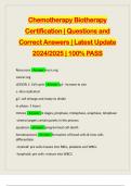 Chemotherapy Biotherapy Certification &vert; Questions and Correct Answers &vert; Latest Update 2024&sol;2025 &vert; 100&percnt; PASS
