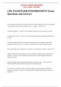 CDL PASSENGER ENDORSEMENT Exam Questions and Answers