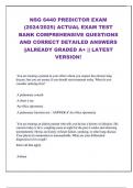 NSG 6440 PREDICTOR EXAM  &lpar;2024&sol;2025&rpar; ACTUAL EXAM TEST  BANK COMPREHENSIVE QUESTIONS  AND CORRECT DETAILED ANSWERS  &vert;&vert;ALREADY GRADED A&plus; &vert;&vert; LAEST  VERSION&excl; 