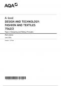 AQA A-level DESIGN AND TECHNOLOGY&colon; FASHION AND TEXTILES Paper 2 JUNE 2024 MARK SCHEME&colon; Designing and Making Principles