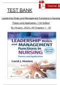 Test Bank For Leadership Roles and Management Functions in Nursing&comma; Theory and Application 8th Edition-Bessie L Marquis &ndash; Huston