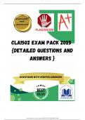 CLA1502 EXAM PACK 2025  &lbrace;DETAILED QUESTIONS AND ANSWERS &rcub;