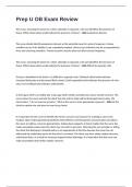 Prep U OB Exam Review Questions And Answers 