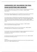 SUMMARIZED EMT JBLEARNING PHB FINAL  EXAM QUESDTIONS AND ANSWERS