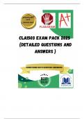 CLA1503 EXAM PACK 2025  &lbrace;DETAILED QUESTIONS AND ANSWERS &rcub;