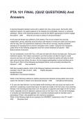 PTA 101 FINAL &lpar;QUIZ QUESTIONS&rpar; And Answers