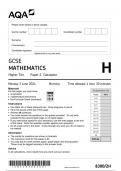 AQA GCSE MATHEMATICS Higher Tier Paper 1&comma; 2 and 3 JUNE 2024 QUESTION PAPERS AND MARK SCHEMES
