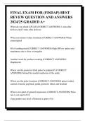 FINAL EXAM FOR &lpar;FISDAP&rpar; BEST  REVEW QUESTION AND ANSWERS  2024&sol;25 GRADED A&plus;