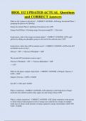 BIOL 112 UPDATED ACTUAL Questions  and CORRECT Answers