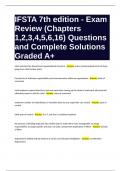 IFSTA 7th edition - Exam Review &lpar;Chapters 1&comma;2&comma;3&comma;4&comma;5&comma;6&comma;16&rpar; Questions and Complete Solutions  Graded A&plus;