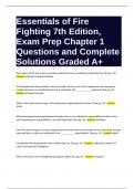 Essentials of Fire Fighting 7th Edition&comma; Exam Prep Chapter 1 Questions and Complete Solutions Graded A&plus;