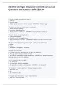 MDARD Michigan Mosquito Control Exam Actual Questions and Answers GRADED A&plus;