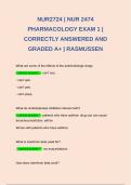 Bundle for NUR 2474 Exam 1&vert; Exam 2 & Final Exam  &vert; Pharmacology for Professional Nursing Exam Correctly Answered and Graded A&plus; &vert; Rasmussen