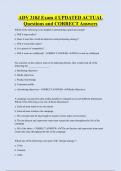 ADV 318J Exam 4 UPDATED ACTUAL  Questions and CORRECT Answers