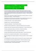 FUNDAMENTAL CONCEPTS AND SKILLS FOR NURSING TEST QUESTIONS AND ANSWERS