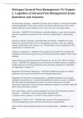 Michigan General Pest Management 7A Chapter 1&colon; Legalities of General Pest Management Exam Questions and Answers