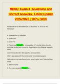 MRSO&colon; Exam 4 &vert; Questions and Correct Answers &vert; Latest Update 2024&sol;2025 &vert; 100&percnt; PASS