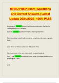 MRSO PREP Exam &vert; Questions and Correct Answers &vert; Latest Update 2024&sol;2025 &vert; 100&percnt; PASS