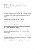 ESCO A&sol;C Exam Questions And Answers